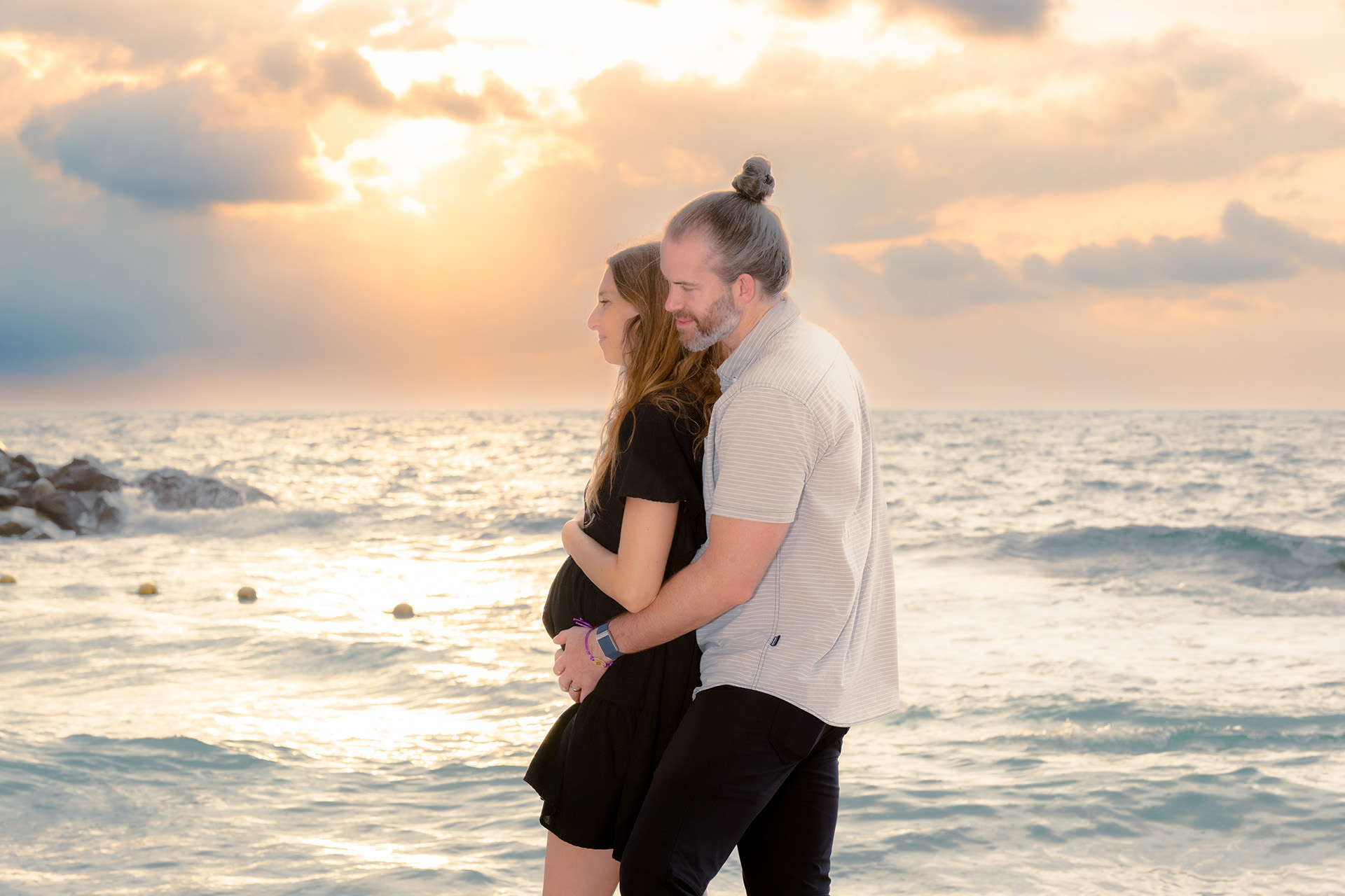 maternity silhouette photography Puerto Vallarta